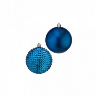 JUEGO 24 BOLAS NAVIDAD TURQUESA 8CM.