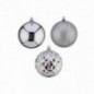 JUEGO 3 BOLAS NAVIDAD PLATA 8CM.