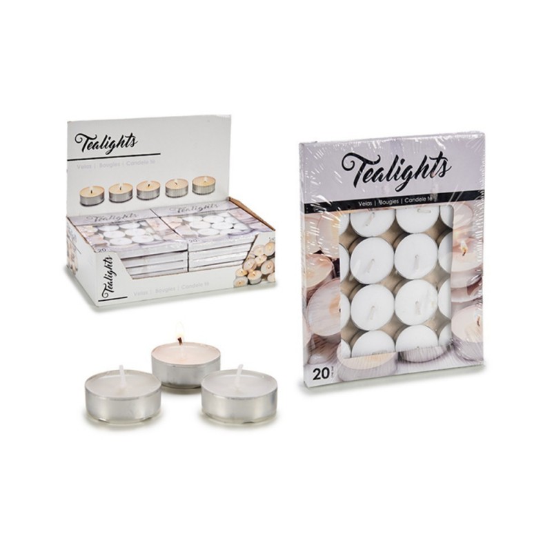 JUEGO 20 VELITAS BLANCAS TEALIGHTS
