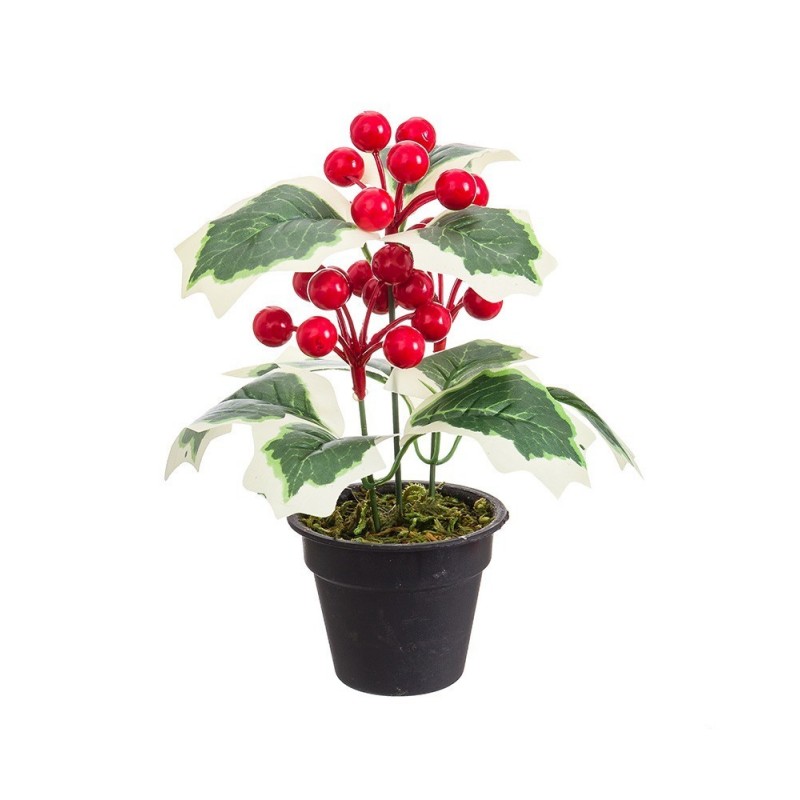 MACETA ACEBO HOJAS 20CM.