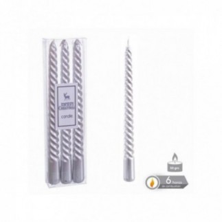 SET 3 VELAS PLATA NAVIDAD