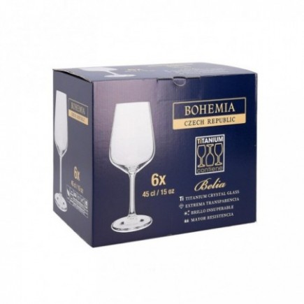 SET 6 COPAS VINO 45CL BELIA BOHEMIA