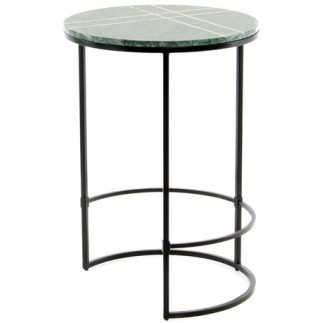 MESA AUXILIAR CIRCULAR HIERRO/MARMOL