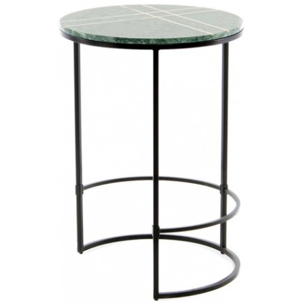 MESA AUXILIAR CIRCULAR HIERRO/MARMOL