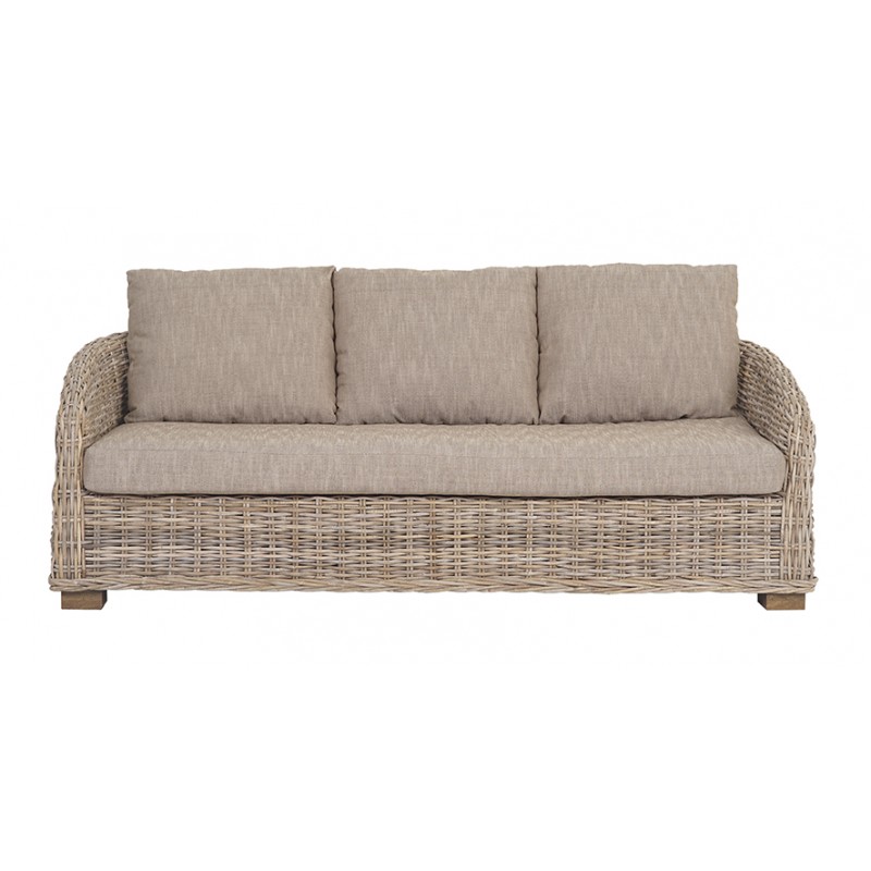 SOFÁ 1108 3PZ RATÁN SP162 GRIS