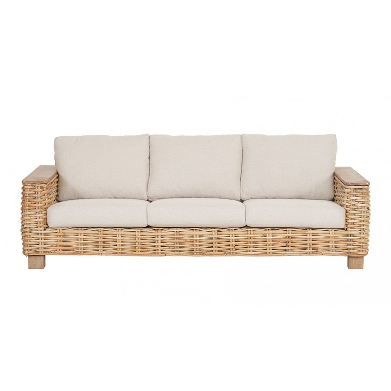 SOFÁ 144/3 3PZ RATÁN BEIGE