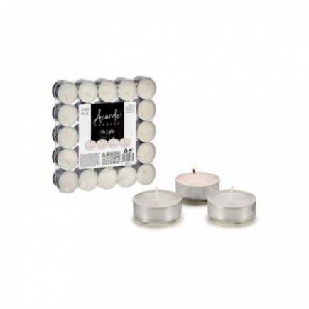 SET 50 VELITAS BLANCAS TEALIGHTS